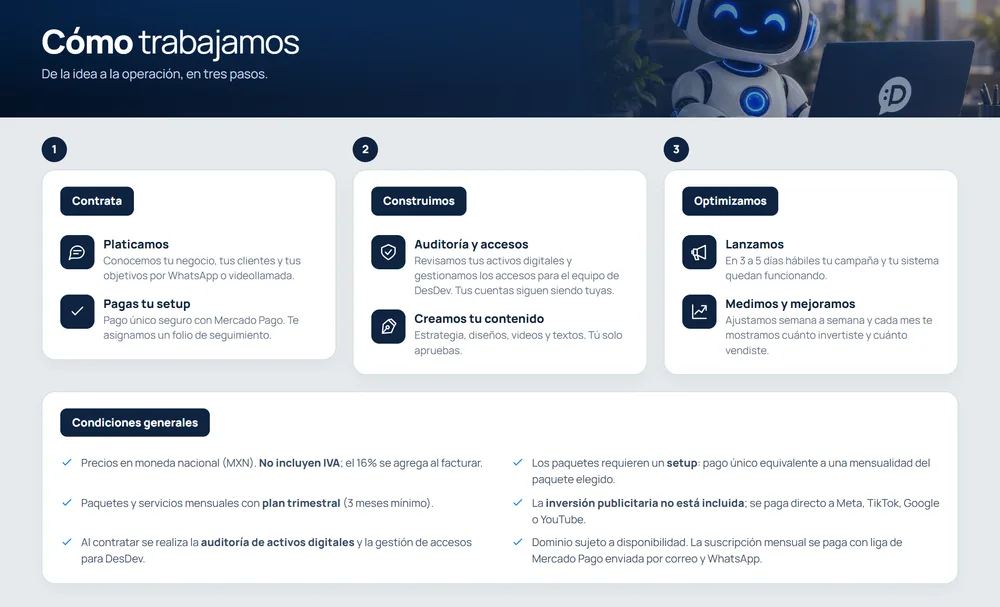 Cómo trabajamos y condiciones generales